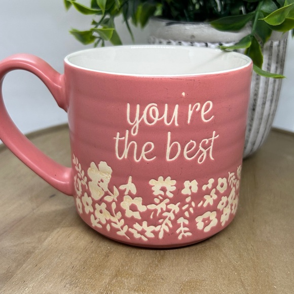 Threshhold Coffee Pink Floral Mug You Are The Best 14Oz. by Target - Picture 2 of 10